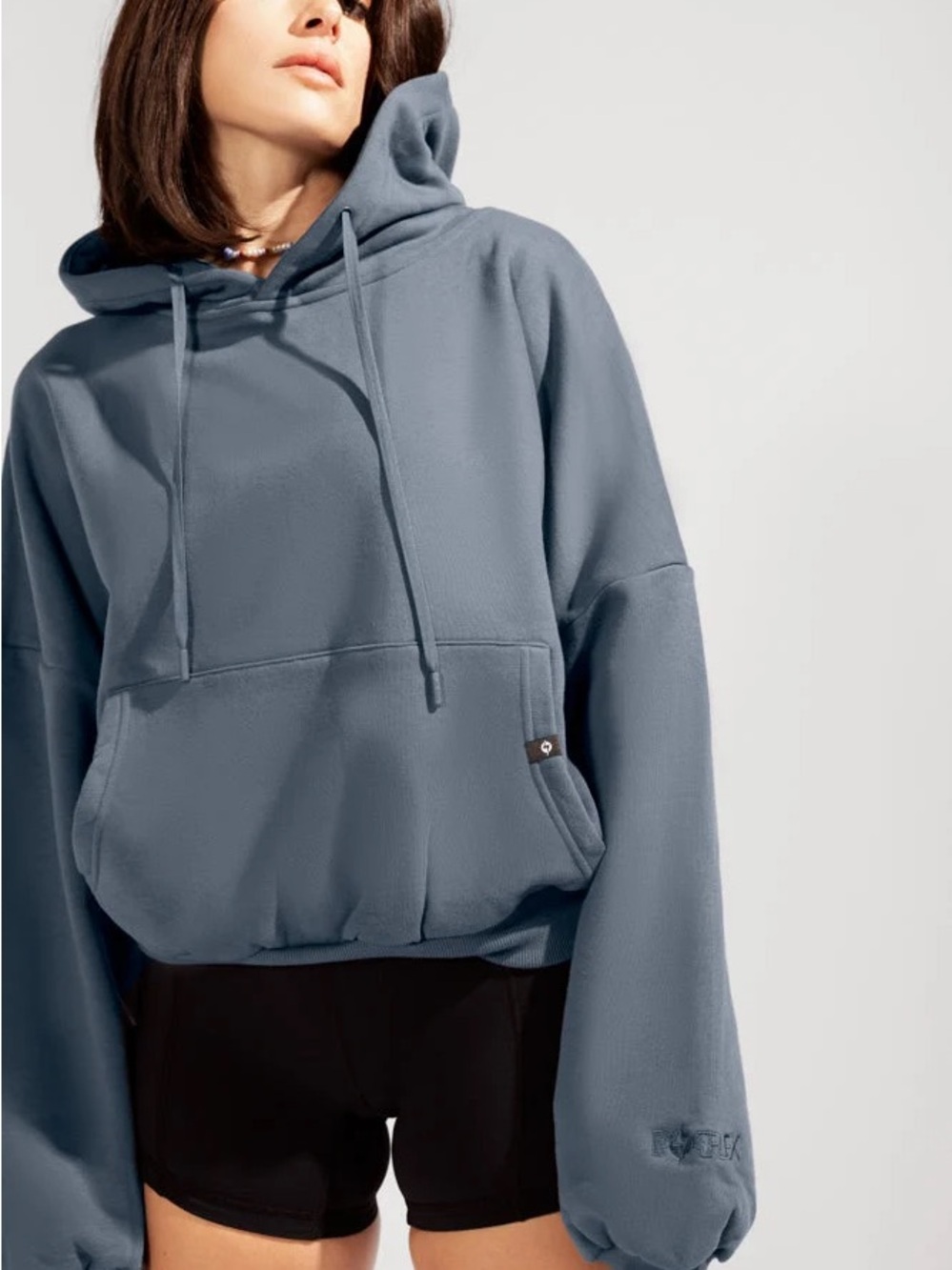 PopFlex Pullover Cloud Hoodie XXS/XS in Denim Blue | Oversized Trendy Athleisure